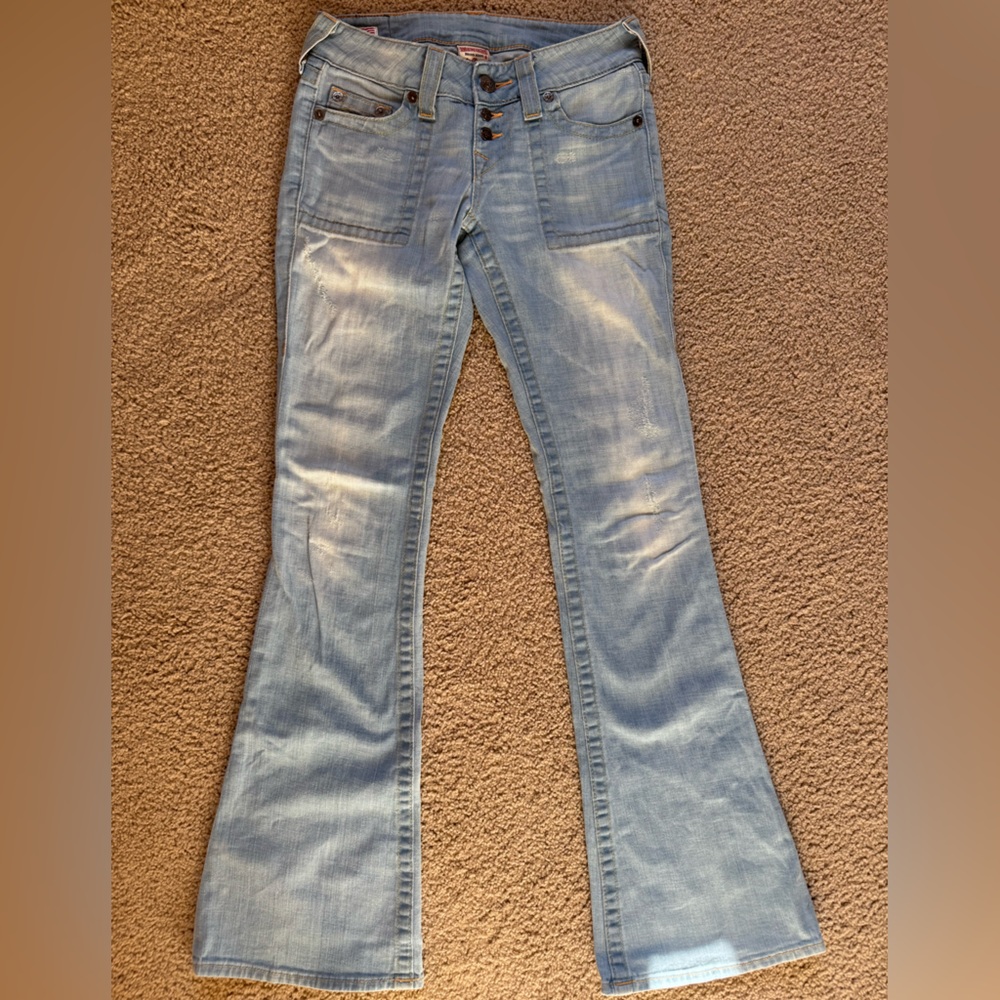 True Religion Jeans Bootcut Light Blue Button Fly Style WASM24F75 (size 26)